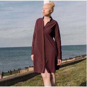 ADAY Women's button front shirt dress size M